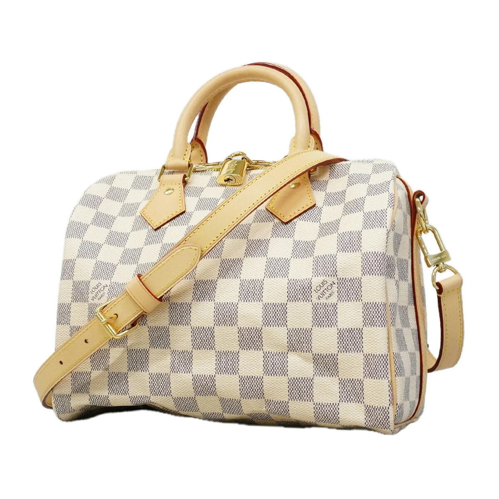 Louis Vuitton Damier Azur Speedy Bandoulière 25 Handbag N40608 White 2-way ba...